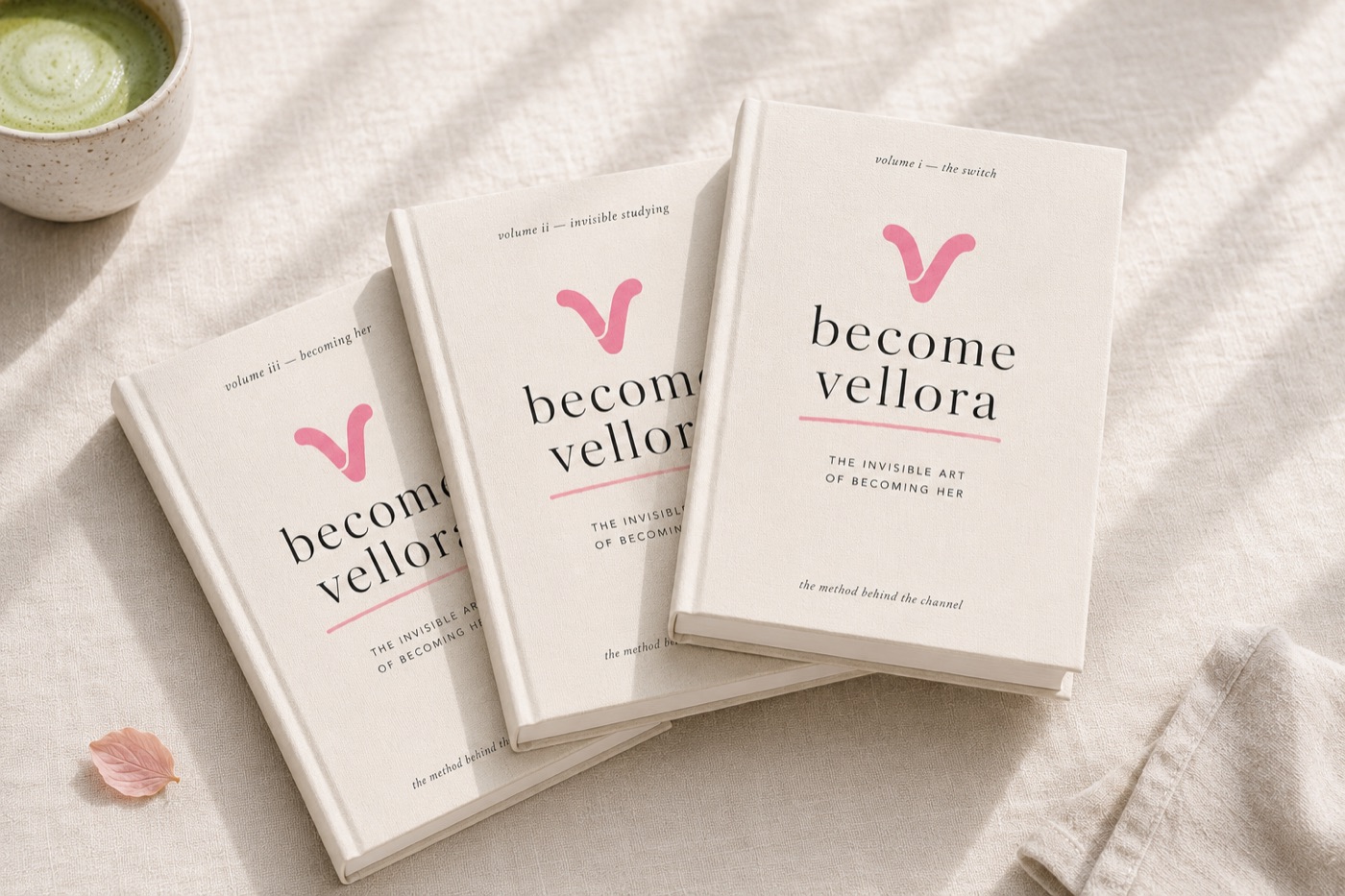the three volumes of become vellora: the switch, invisible studying, becoming her